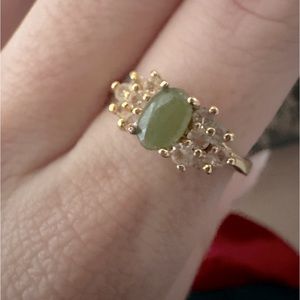 18 k gold plates jade replica ring